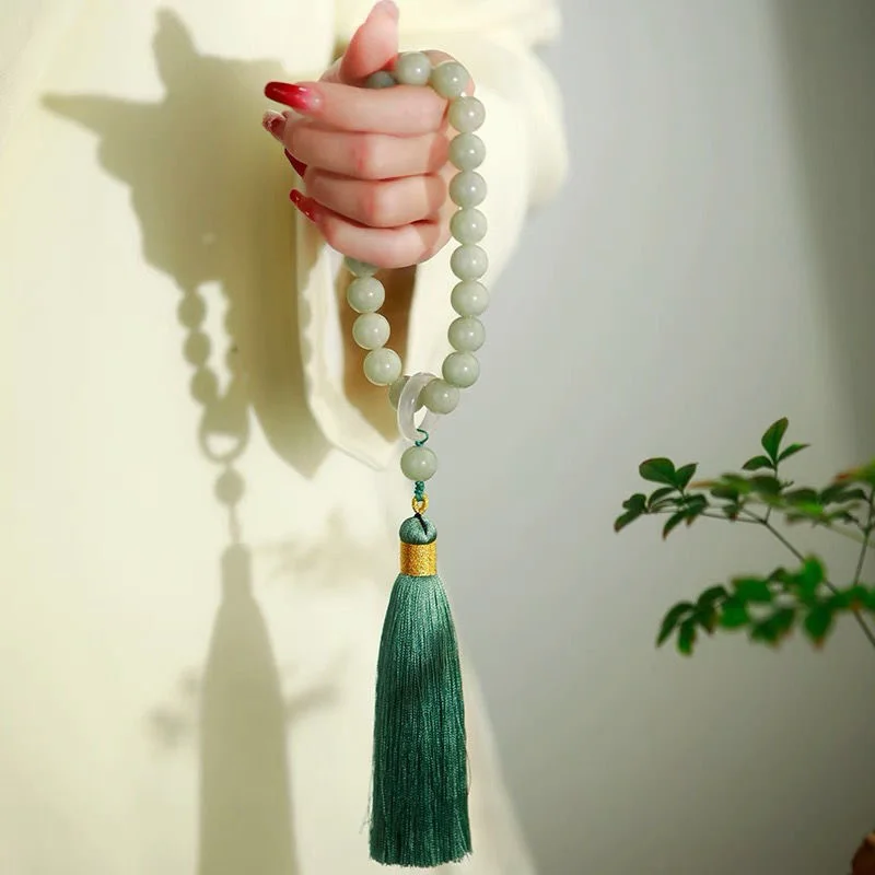 Cocktail Shaker Set - Groene Jade Steen 12mm Kralen Kwastje