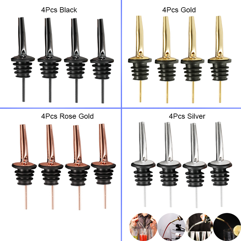 4 stuks zwart/rosé goud/zilver - Wine Aerator Pour recensie en prijs